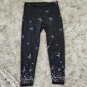 Girls' Black Jewel-Print Leggings
